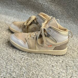 Youth Jordan 1 mid SE craft high top sneakers
